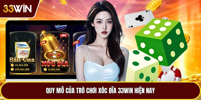 Quy mô của trò chơi xóc đĩa 33win hiện nay